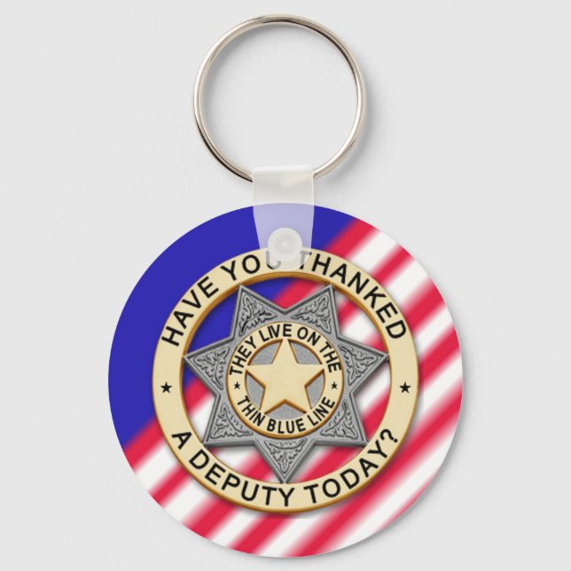Thin Blue Line Keychain (Front)