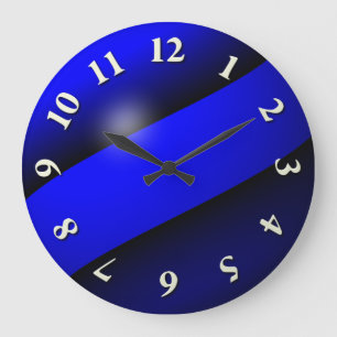 Thin Blue Line Large Clock
