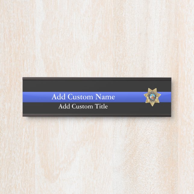 Thin Blue Line -Las Vegas PD Badge Door Sign (Front)
