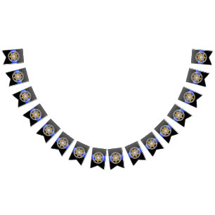 Thin Blue Line Law Enforcement Family Badge Bunting Flags
