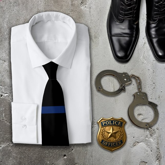 Thin Blue Line Law Enforcement Necktie Tie (Creator Uploaded)