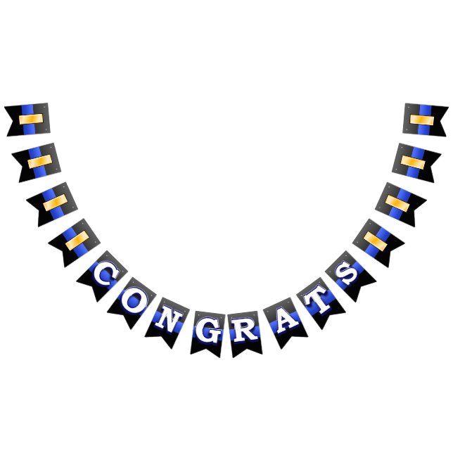 Thin Blue Line Lieutenant Promotion Bunting Flags (All)