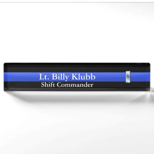 Thin Blue Line - Lieutenant Rank Nameplate