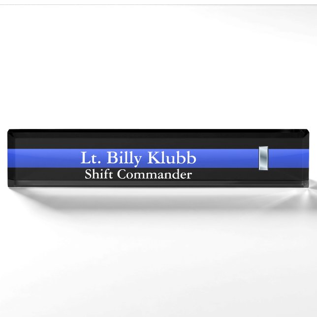 Thin Blue Line - Lieutenant Rank Nameplate (Front)