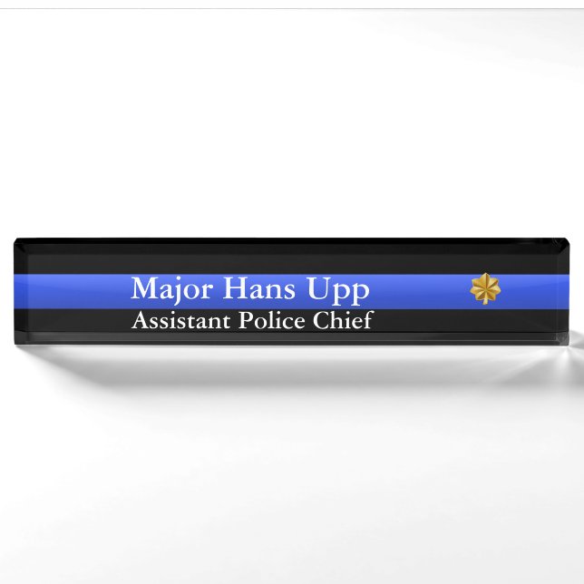 Thin Blue Line - Major Cluster Rank Nameplate (Front)