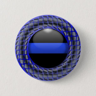 Thin Blue Line Medallion 2 Inch Round Button