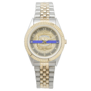 Thin Blue Line Memorial Tribute Gold Watch