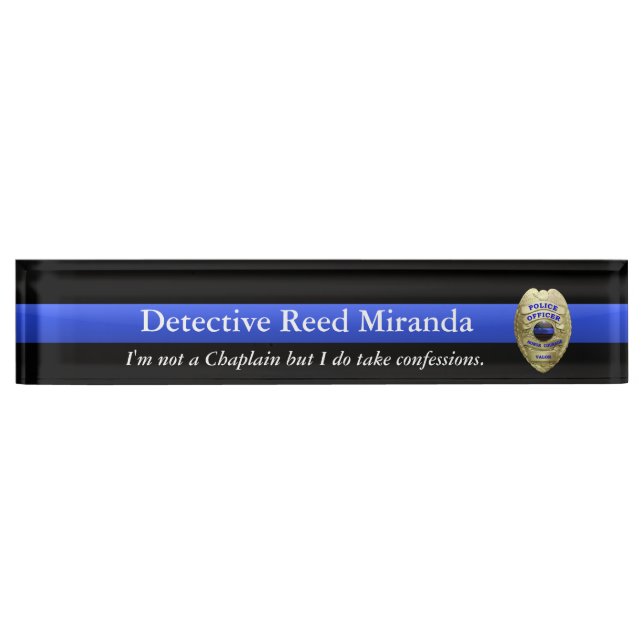 Thin Blue Line - Miranda Desk Name Plate (Front)