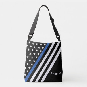 Thin Blue Line Monogram Flag Crossbody Bag