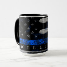 Thin Blue Line Named Mug