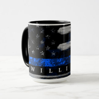 Thin Blue Line Named Mug
