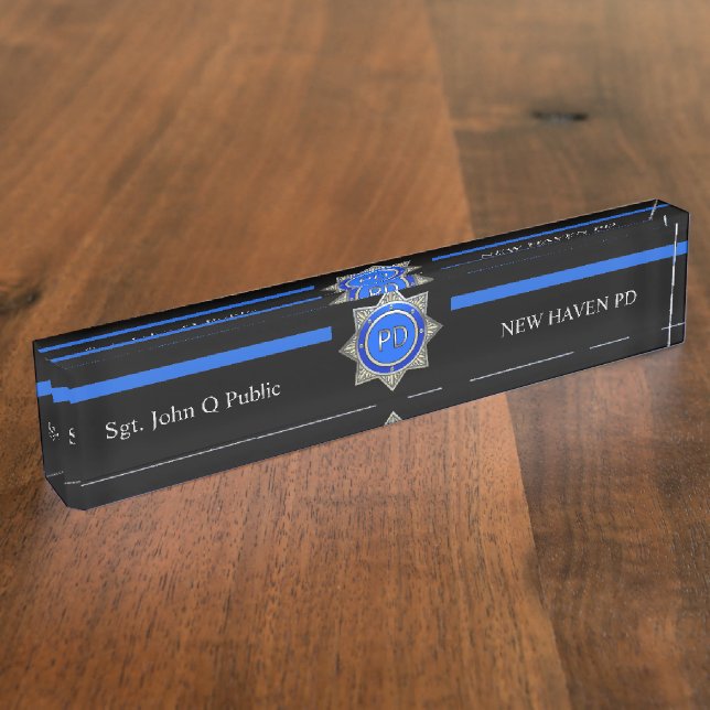 Thin Blue Line Nameplate (Side)