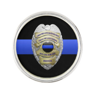 Thin Blue Line - No Greater Love Badge Lapel Pin