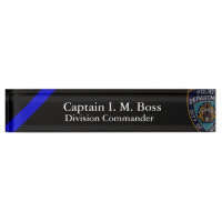 Thin Blue Line NYPD Offset Patch Name Plate