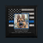 Thin Blue Line - Officer K9 EOW - Police Dog Photo Gift Box<br><div class="desc">Honour your best partner and best friend with tis Thin Blue Line Police Dog Custom Photo Frame Keepsake Box . Personalize with your K9 officer's photo, name, end of watch date . Quote: Born to Love, Trained to Serve, Loyal to the end. COPYRIGHT © 2020 Judy Burrows, Black Dog Art...</div>