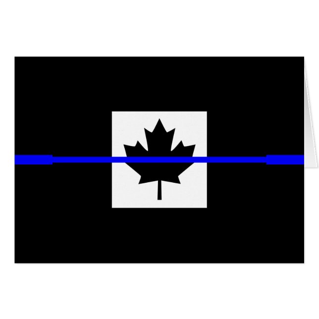 Thin Blue Line on Canadian Flag Decor (Front Horizontal)