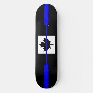 Thin Blue Line on Canadian Flag Decor Skateboard