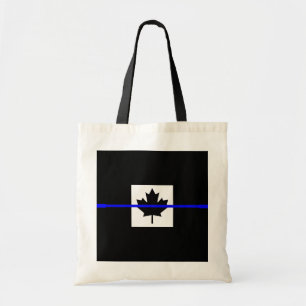 Thin Blue Line on Canadian Flag Decor Tote Bag