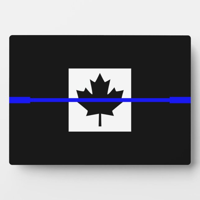 Thin Blue Line on Canadian Flag Plaque (Front)