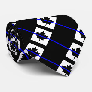 Thin Blue Line on Canadian Flag Tie