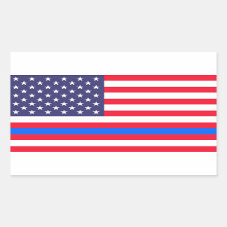 "THIN BLUE LINE ON FLAG" STICKER