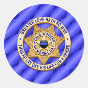 Thin Blue Line One-of-a-Kind Classic Round Sticker