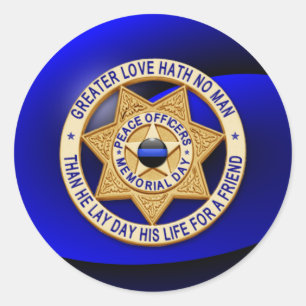 Thin Blue Line One-of-a-Kind Classic Round Sticker