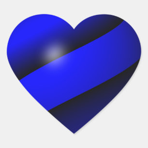 Thin Blue Line One-of-a-Kind Heart Sticker