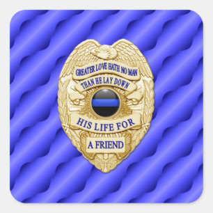Thin Blue Line One-of-a-Kind Square Sticker