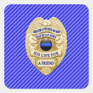 Thin Blue Line One-of-a-Kind Square Sticker