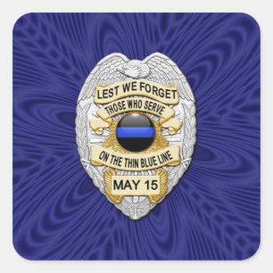 Thin Blue Line One-of-a-Kind Square Sticker