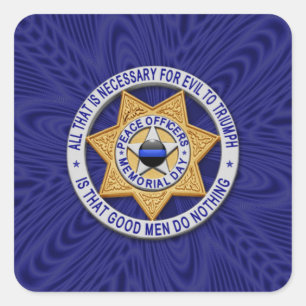 Thin Blue Line One-of-a-Kind Square Sticker