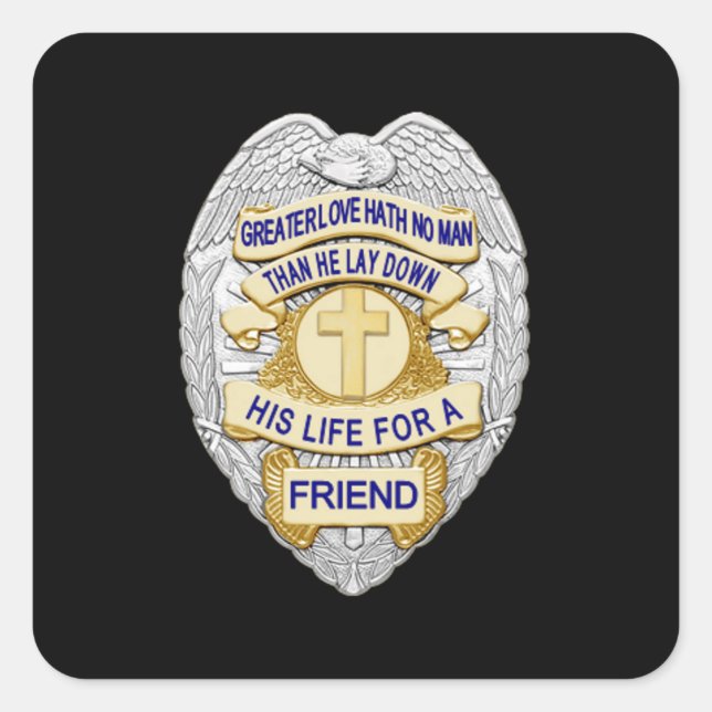 Thin Blue Line One-of-a-Kind Square Sticker (Front)