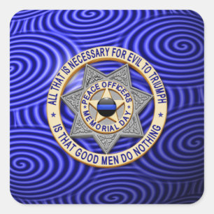 Thin Blue Line One-of-a-Kind Square Sticker
