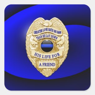 Thin Blue Line One-of-a-Kind Square Sticker