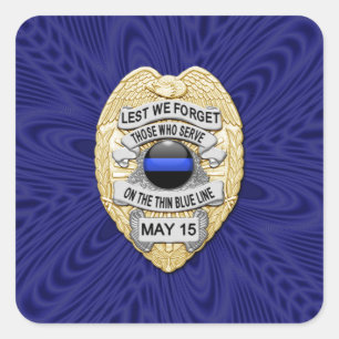 Thin Blue Line One-of-a-Kind Square Sticker