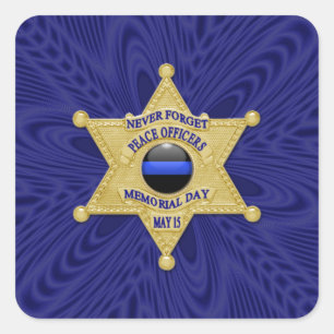 Thin Blue Line One-of-a-Kind Square Sticker