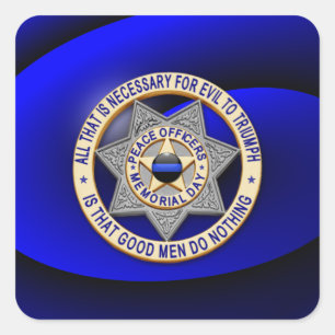 Thin Blue Line One-of-a-Kind Square Sticker