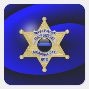 Thin Blue Line One-of-a-Kind Square Sticker