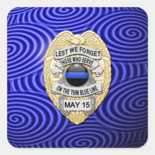 Thin Blue Line One-of-a-Kind Square Sticker