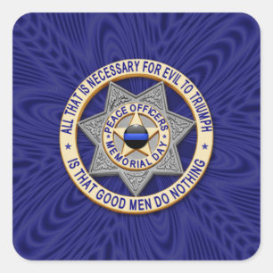 Thin Blue Line One-of-a-Kind Square Sticker