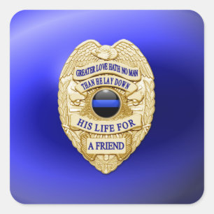 Thin Blue Line One-of-a-Kind Square Sticker
