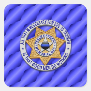 Thin Blue Line One-of-a-Kind Square Sticker