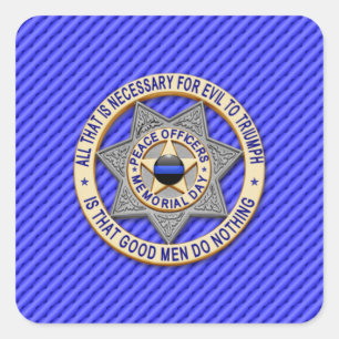 Thin Blue Line One-of-a-Kind Square Sticker