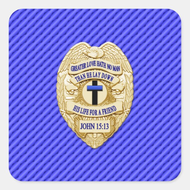 Thin Blue Line One-of-a-Kind Square Sticker (Front)