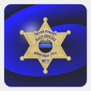 Thin Blue Line One-of-a-Kind Square Sticker