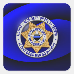 Thin Blue Line One-of-a-Kind Square Sticker