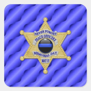 Thin Blue Line One-of-a-Kind Square Sticker
