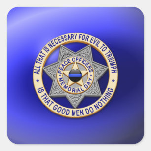 Thin Blue Line One-of-a-Kind Square Sticker