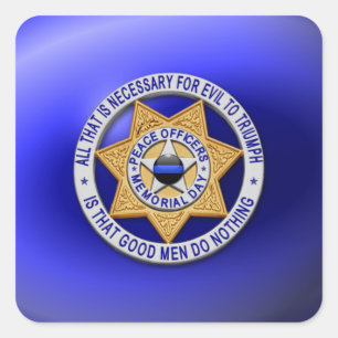 Thin Blue Line One-of-a-Kind Square Sticker